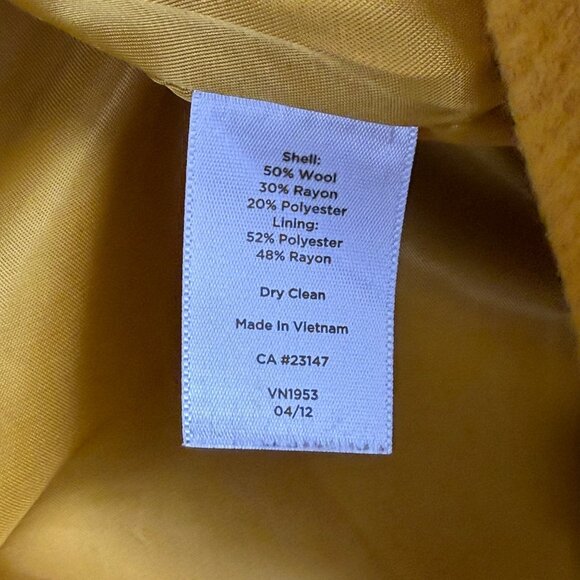 Talbots Women’s Yellow Wool Blend Coat Black Buttons Stylish & Warm Size 18WP - Picture 8 of 10